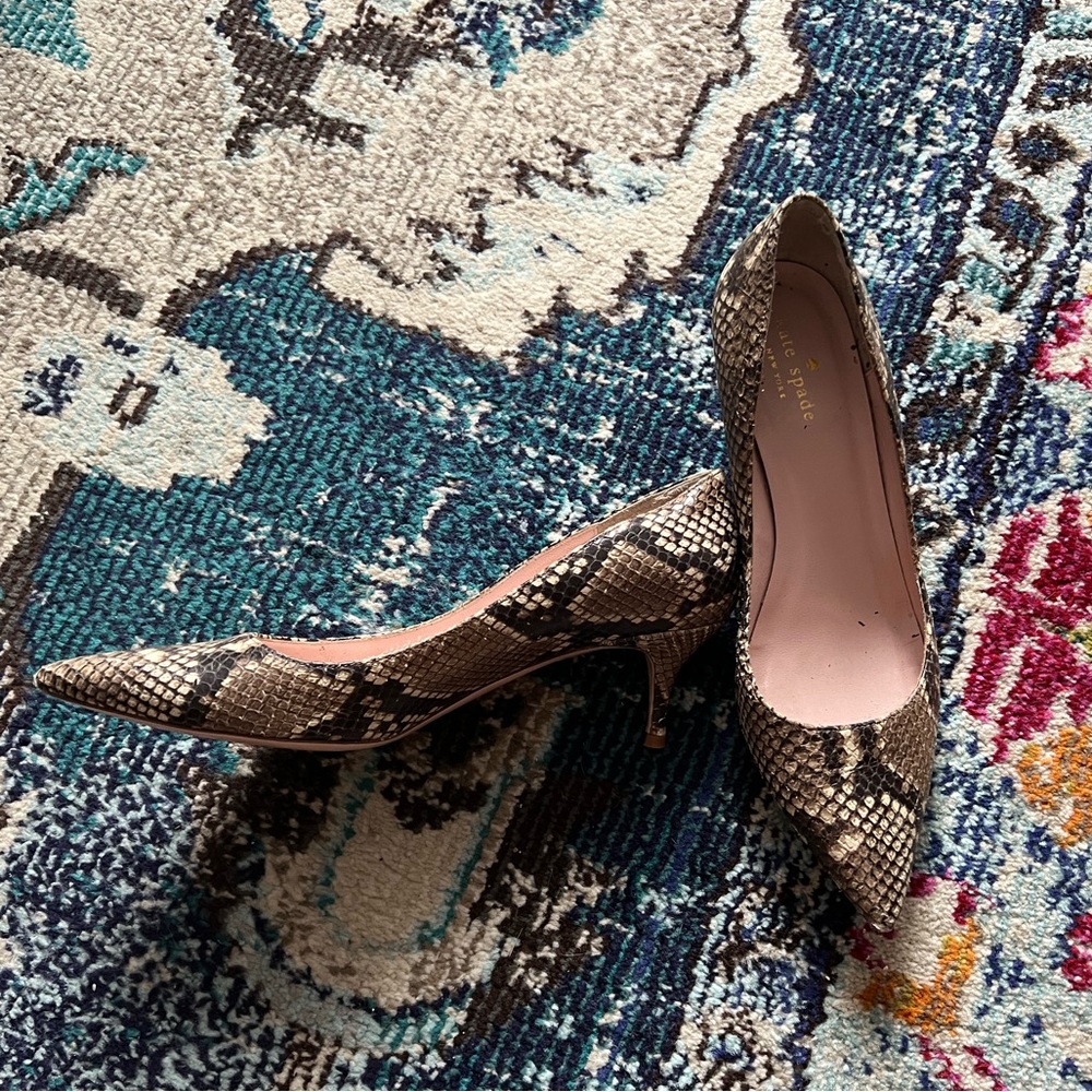 Kate Spade Melanie Snake Skin Kitten Heel